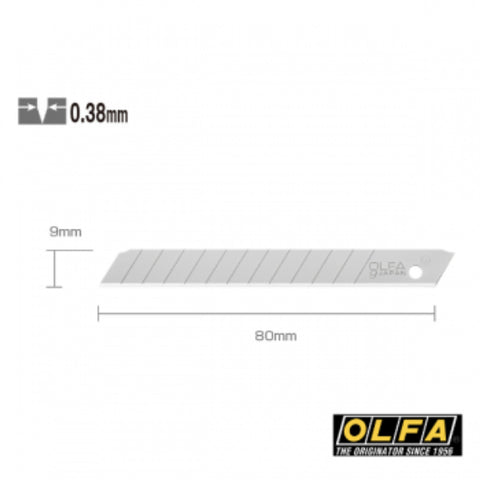 Cuchillas de repuesto Olfa AB-10B de 9 mm (10 piezas) - paquete de 10, en blíster