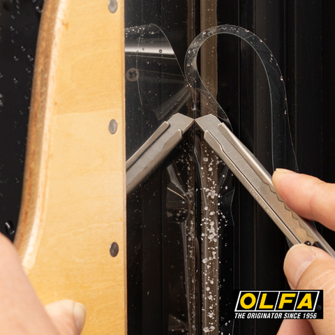 Cortador de acero inoxidable Olfa SVR-1 + 2 cuchillas extra de acero inoxidable de 9 mm, bloqueo automático