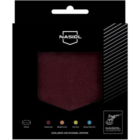 Disco de pulido Nasiol de corte pesado de 150 mm (rojo burdeos) con sistema de canal de aire