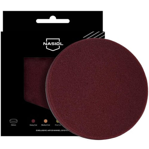 Disco de pulido Nasiol de corte pesado de 150 mm (rojo burdeos) con sistema de canal de aire