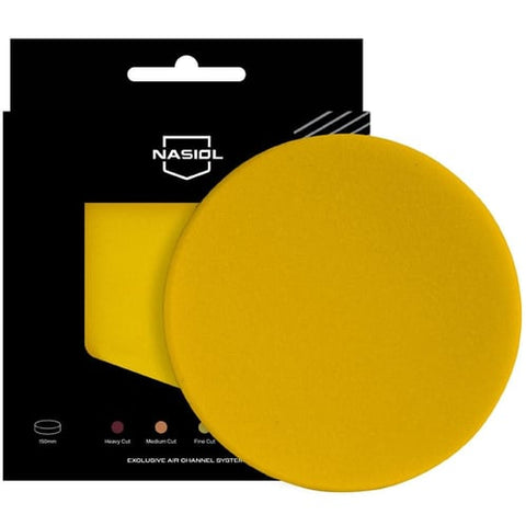 Disco de pulido Nasiol de corte fino (150 mm, amarillo) con sistema de canal de aire