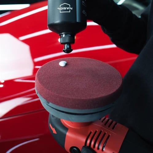 Disco de pulido Nasiol de corte pesado de 150 mm (rojo burdeos) con sistema de canal de aire