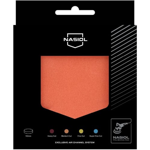 Disco de pulido Nasiol de corte medio de 150 mm (naranja) con sistema de canal de aire