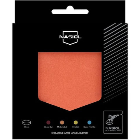 Disco de pulido Nasiol de corte medio de 150 mm (naranja) con sistema de canal de aire