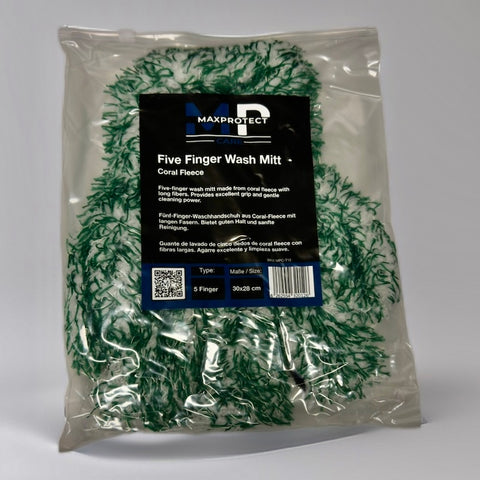 Maxprotect Care - Guante de lavado de cinco dedos - Guante de lavado de vellón coral