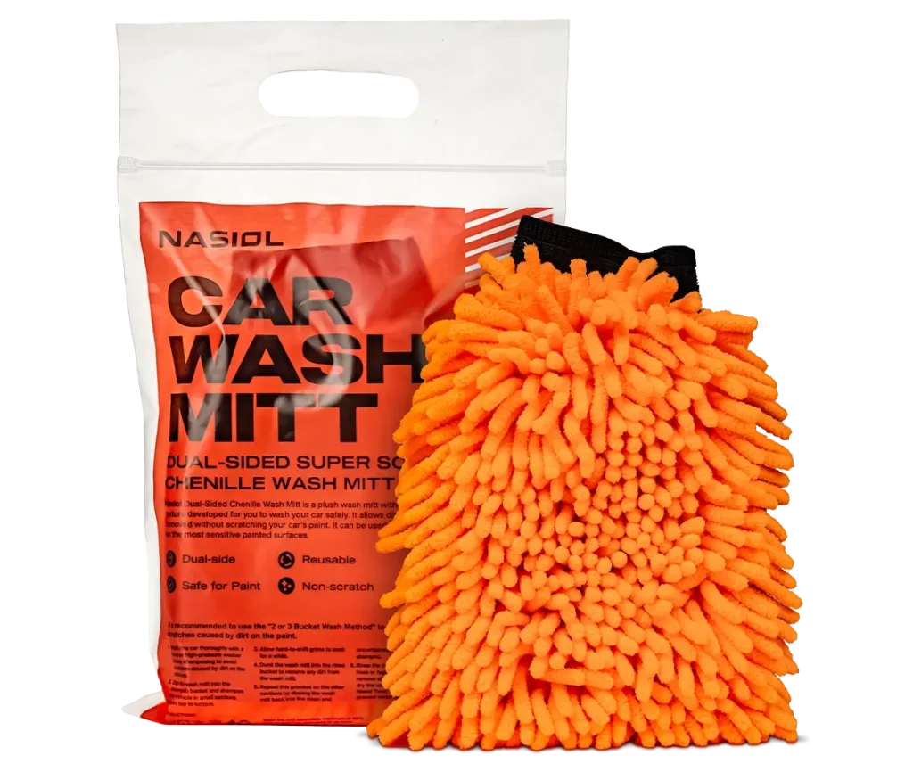 Guante de lavado de coche Nasiol Guante de lavado de chenilla súper suave de dos caras
