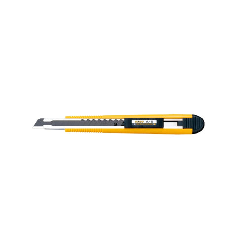Cúter Olfa A-5 con bloqueo unidireccional, mango ergonómico, con cuchilla ABB de 9 mm